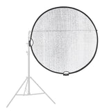 Godox W-RFT130 130cm (52") Windproof Silver Collapsible Reflector Mounted to a light stand