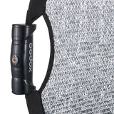 Close-up of the Godox W-RFT130 130cm (52") Windproof Silver Collapsible Reflector's Grip handle