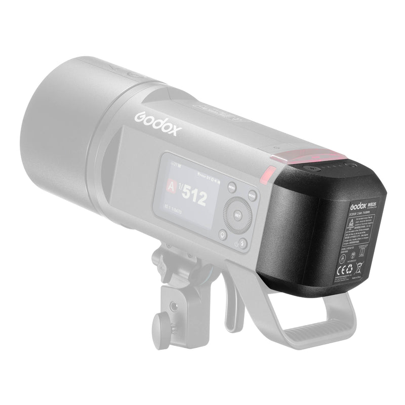 GODOX WB87 Battery for AD600, AD600BM and AD600BM II Mounted to a Godox AD600BM II
