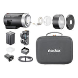 The Godox AD300proII Portable Battery Flash Box Content