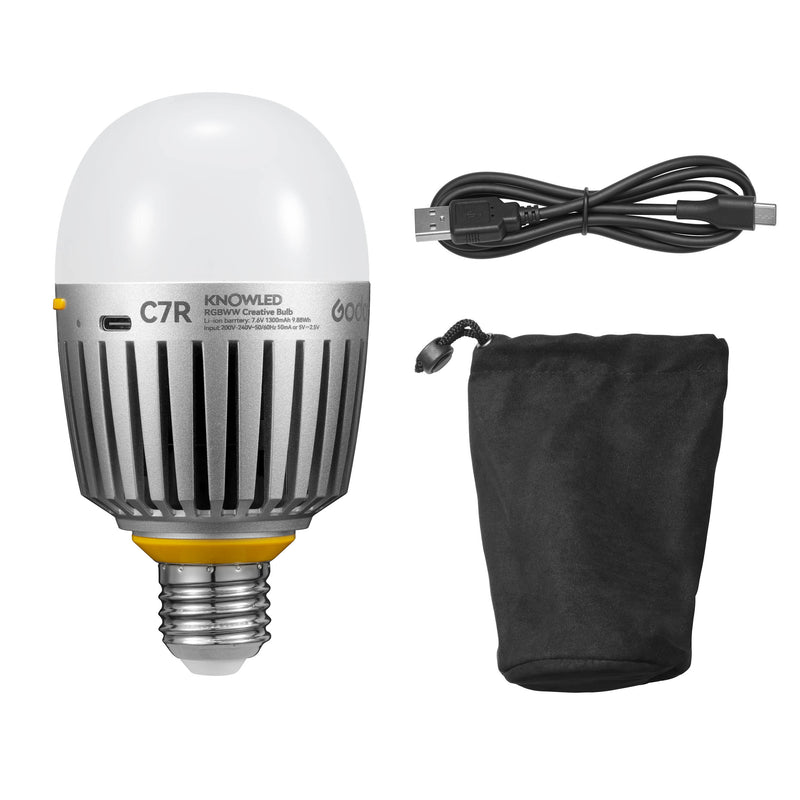 Godox Knowled C7R Battery-Powered RGBWW LED Bulb Light