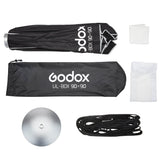 UL-BOX-90 90'x90cm (3'x3') Easy-Open Square Umbrella Softbox (S-Type Fitting)