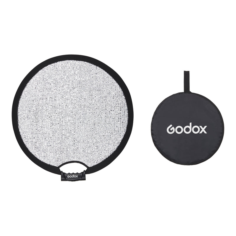 Godox W-RFT55 55cm (22") Windproof Silver Collapsible Reflector Box Content