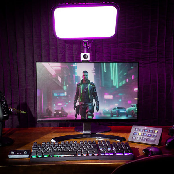 Godox ES45 Light Gaming Set up with the OBSBOT Meet 2 Webcam and ULANZI Stream Controller