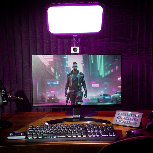 Godox ES45 Light Gaming Set up with the OBSBOT Meet 2 Webcam and ULANZI Stream Controller