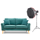 Ad200ProII Compact Lighting Kit and a sofa.