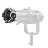 36° Cinematic Lens for Godox VSA Spotlight Mounted to a VSA-Series Projection Attachment body