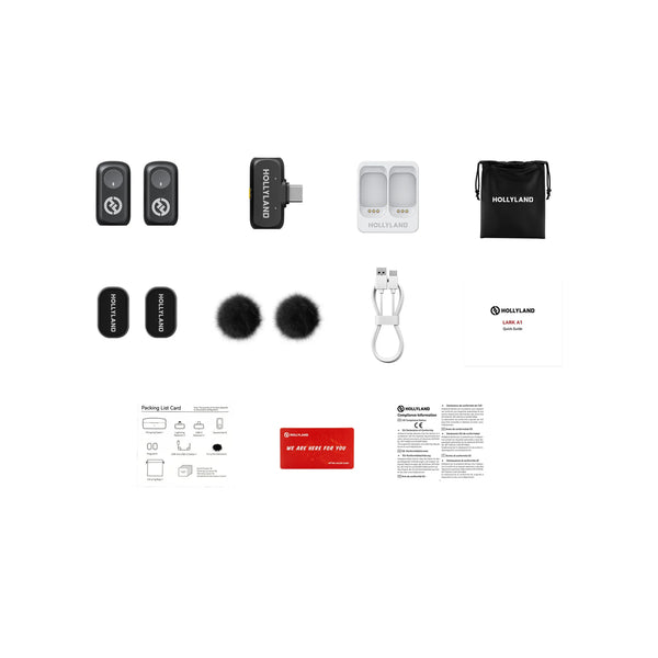 Hollyland LARK A1 Mini Duo USB-C Wireless Microphones (6108 Mini Duo) (SPECIAL ORDER)
