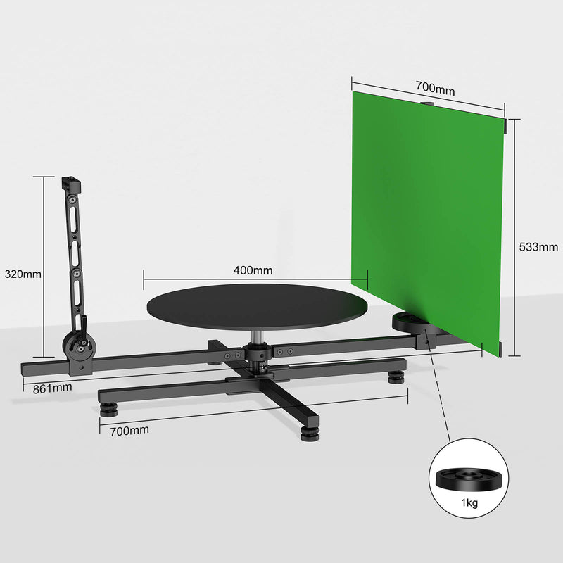 PiXAPRO 360° rotating Stand Panoramic Manual Turntable Measurements