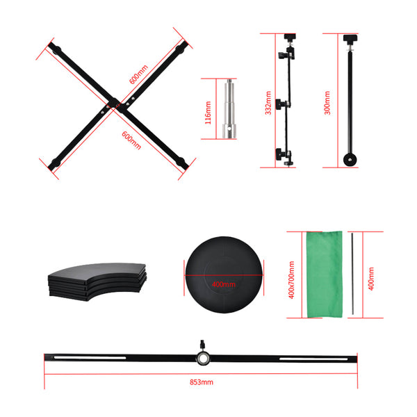 PiXAPRO 360° rotating Stand Panoramic Manual Turntable Box Content