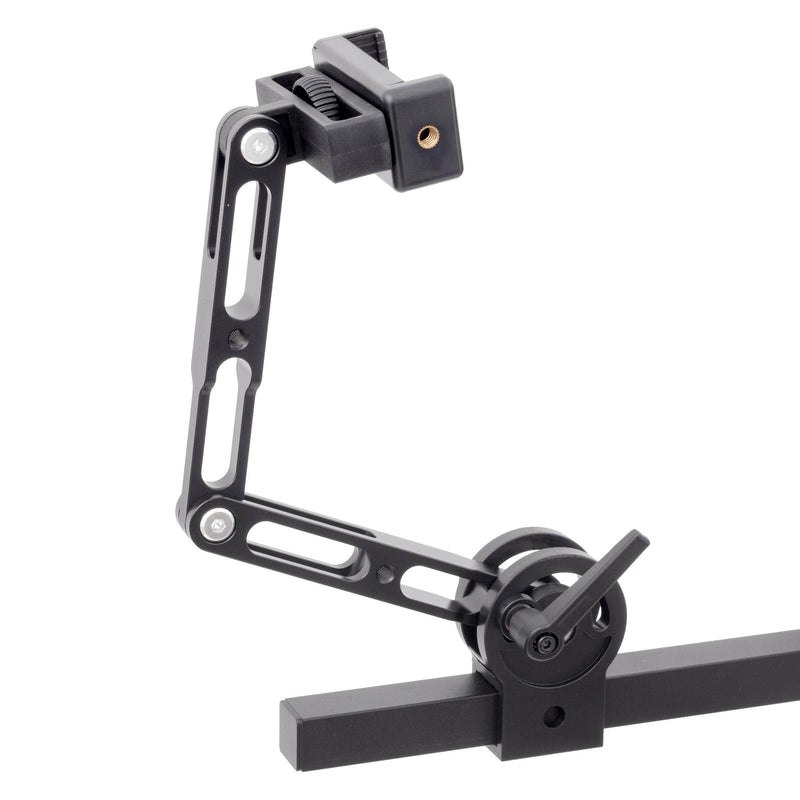 PiXAPRO 360° rotating Stand Panoramic Manual Turntable Camera mounting arm with smartphone holder attached