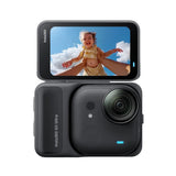Insta360 GO Ultra Standard Bundle – 4K Wearable Camera Front View with Display Extended Above