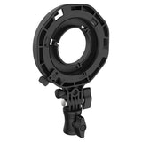 iFootage Bowens Mount Adapter with 5/8" Stand Adapter Rear View with Mount