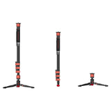 iFootage Cobra 3 Aluminium Monopod with Mini Tripod Base (A180F) Three Images showing full set-up, monopod and feet