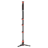 iFootage Cobra 3 Carbon Fibre Monopod with Pedal-Release Mini Tripod Base (C180F-P) Fully Extended