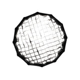 iFootage Quick Release Mini Bowens Dome Softbox 60cm (23.6") Front View with Diffusers and Grid Attached