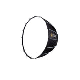 iFootage Quick Release Bowens Dome Softbox 90cm (35.4") Angled View with Diffuser Attached
