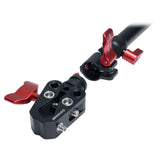 iFootage SA-32 Telescoping Support Rod with Jaw Clamp (Spider Crabs System) Close Up of end of Pole with Clamp Separate