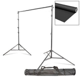 2.7x6m Matte Black Vinyl Backdrop Kit with Stand & Clamps