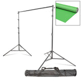 2.7x6m Matte Vinyl Backdrop Kit with Stand & Clamps Green