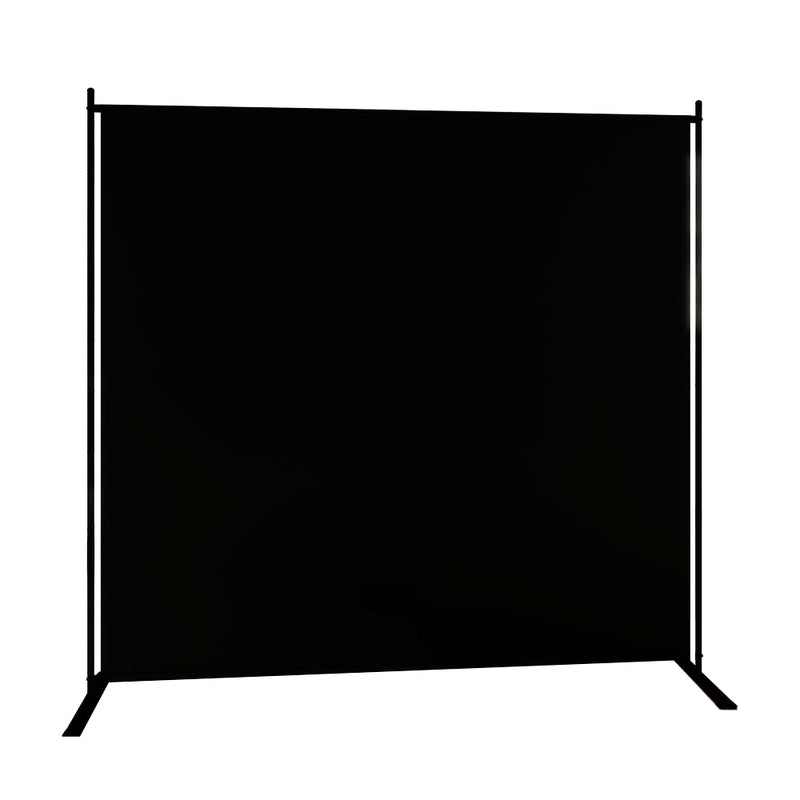 Large Black Single Panel Folding Portable Photography Backdrop with Stands Slight Angle to the Right