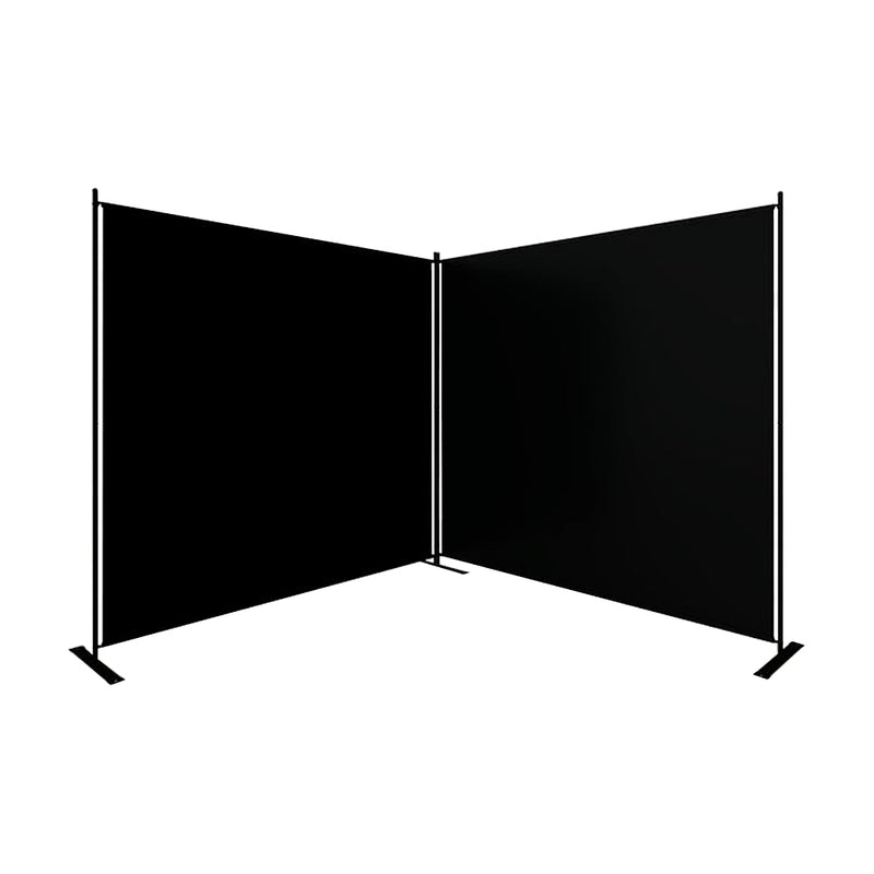 Extra Large Black Twin Panel Folding Photography Background with Stands Angled at 90 Degree facing forward