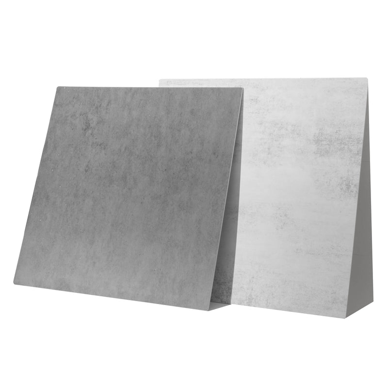 60x60cm Light / Dark Grey Deep Concrete Effect PVC Boards Twin Kit