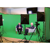 Pixapro Chromakey Green Panoramic Background being used to film a video interview