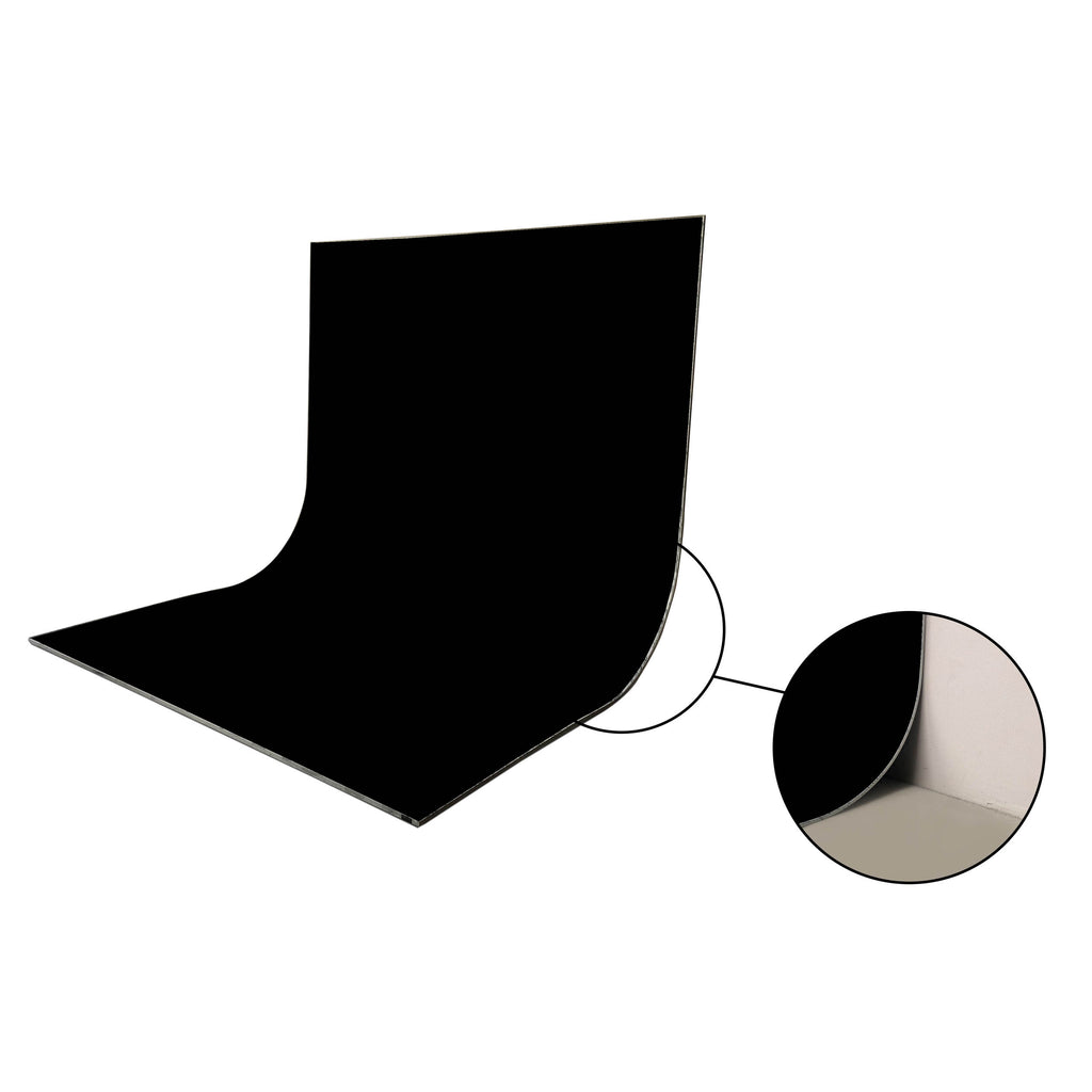 Cyc Background EasiFrame 2.5x3.8m Black Single Wall Cove Cyclorama Backdrop