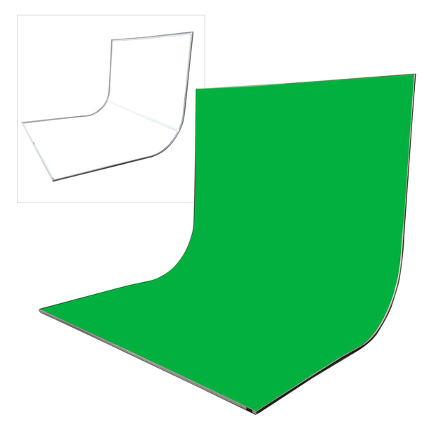 EasiFrame Curved Self-Supporting Portable Studio Infinity-Cove Cyclorama Background Kit for Video and Photography - Chromakey Green