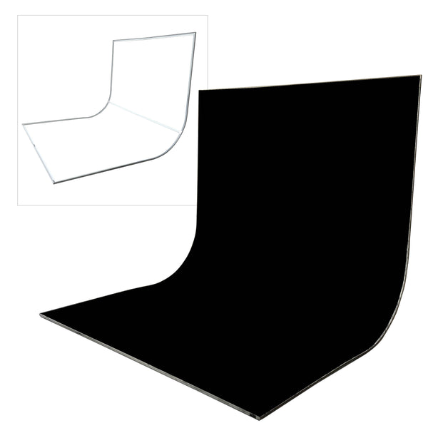 EasiFrame Curved Self-Supporting Portable Studio Infinity-Cove Cyclorama Background Kit for Video and Photography - Black
