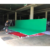 Easiframe Chromakey Green Skng being used on the 12mm Cyclorama Frame