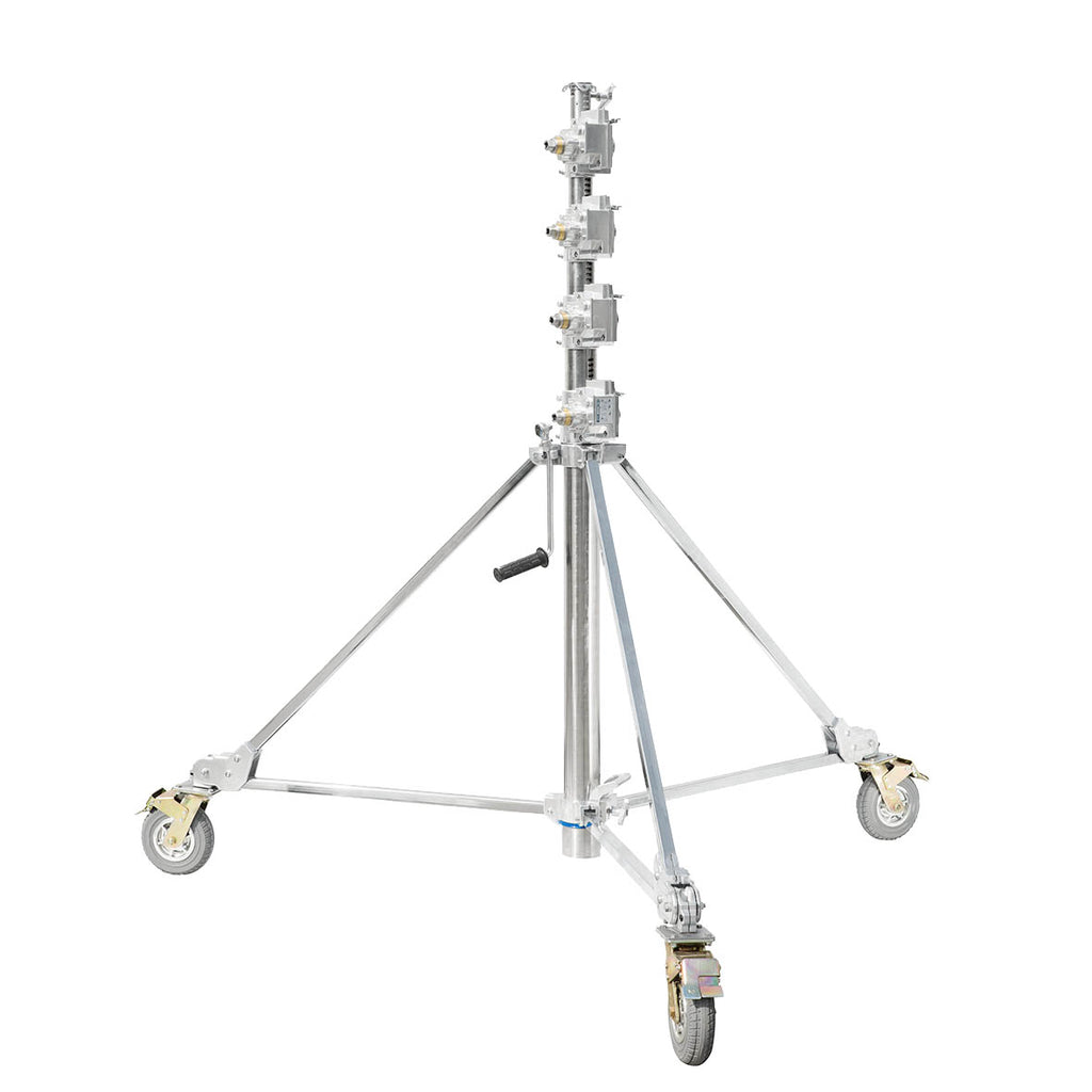Geared Riser 560cm Heavy-Duty 4-Riser Geared Wind-Up Stand By PixaPro