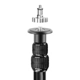 Close-up of Round Base Light Stand's 3/8" Tripod Thread with the 5/8" thread adapter