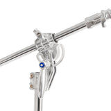 430cm Heavy Duty 2in1 Reclined Stainless Steel Baby Boom Stand (Close Up of Hinged Locking Mechanism)