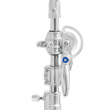 430cm Heavy Duty 2in1 Reclined Stainless Steel Baby Boom Stand (Close Up of Hinged Locking Mechanism - Straight) 