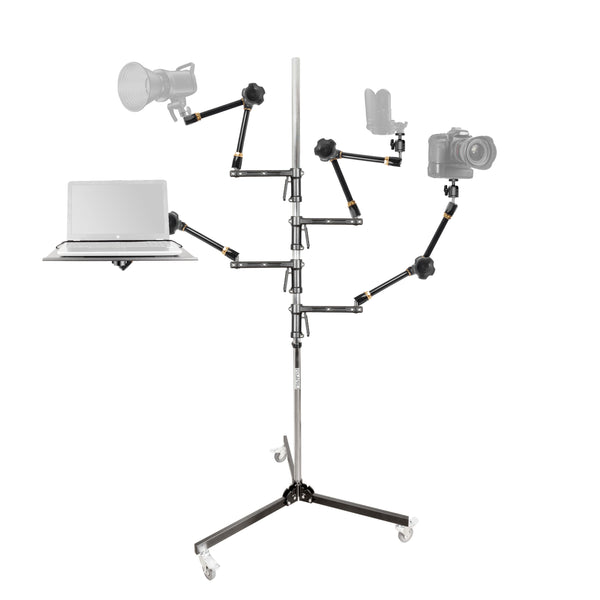 All-In-One Overhead Complete Camera Lighting Audio Live-Streaming Stand Kit