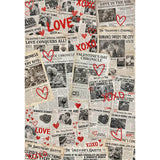 Valentine's Day Newspaper Love Hearts Backdrop 