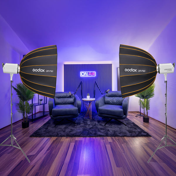 LA300R Pro LED Video Lighting Kit – RGB Light Setup for Streamers, Podcasters & YouTubers