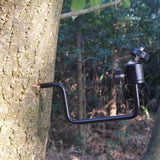 PIXAPRO SCREW-IN CAMERA MOUNT BRACKET WITH MINI BALL HEAD SCREWED INTO A TREE