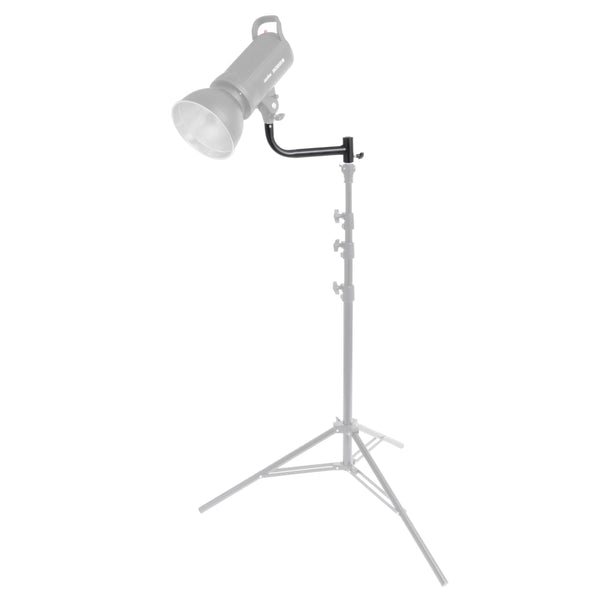 PiXAPRO 8-inch Extension Arm being used on top of a light stand to offset a studio flash.