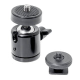 Pixapro Mini Ball Head With hot shoe connector separated