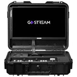 Osee GoStream Deck screen displaying 'G-Stream' logo, open in a black carrying case.
