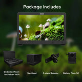 Mega 22S 21.5" Self-Calibrating Production Monitor with accessories on a green blurred background