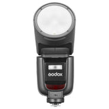 Godox V1 PRO Professional Round-Head TTL Speedlite Front View with SU-Flash Attached