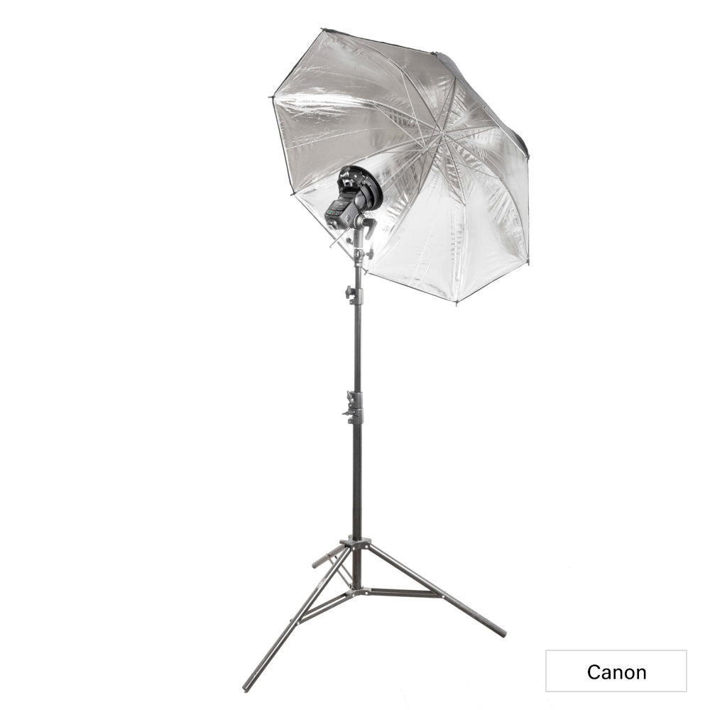 Godox V480 Speedlite Single Flash Photography Lighting Kit with Black/Silver Umbrella Canon