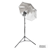 Godox V480 Speedlite Single Flash Photography Lighting Kit with Black/Silver Umbrella