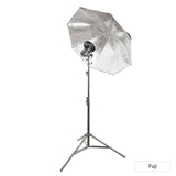 Godox V480 Speedlite Single Flash Photography Lighting Kit with Black/Silver Umbrella Fuji