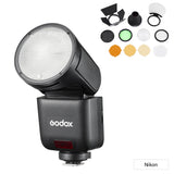 GODOX V1mid Camera Flash with AK-R1 Accessory Kit Nikon
