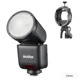 V1Mid Compact Round Head TTL Speedlite & S3 Bracket Kit Canon